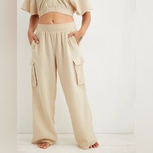 Aerie Gauzy High Waisted Cargo Pant Size L